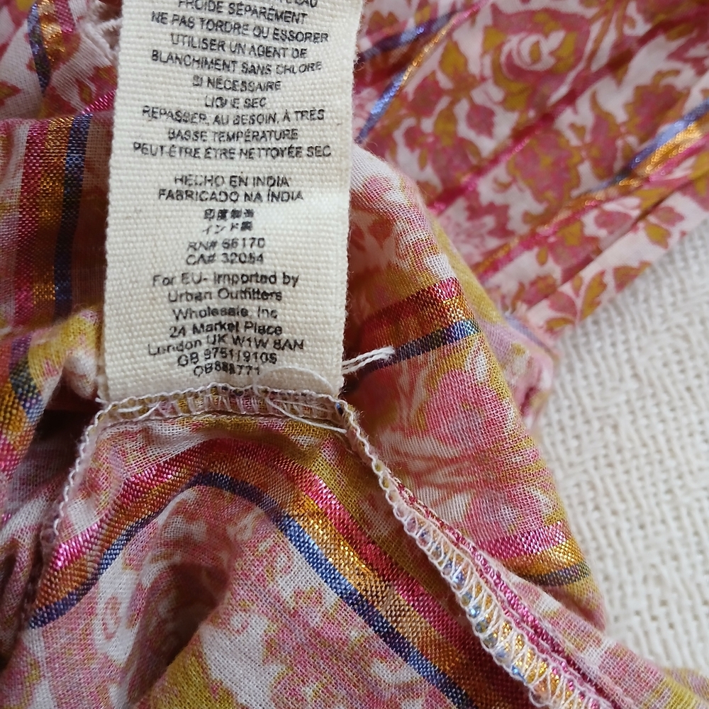 free people ♡ bali bohemian disco top xs boho gypsy 70s retro eclectic floral - Picture 9 of 10